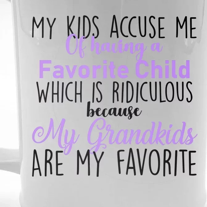 My Grandkids Are My Favorite Funny Grandparents Front & Back Beer Stein