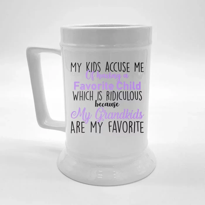 My Grandkids Are My Favorite Funny Grandparents Front & Back Beer Stein