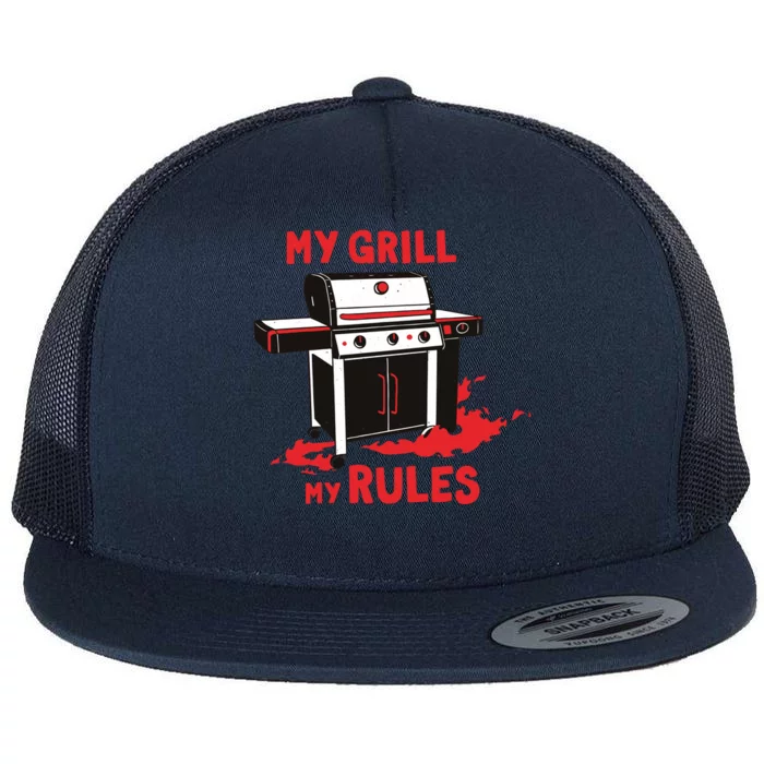 My Grill My Rules Flat Bill Trucker Hat