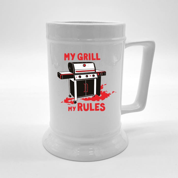 My Grill My Rules Front & Back Beer Stein