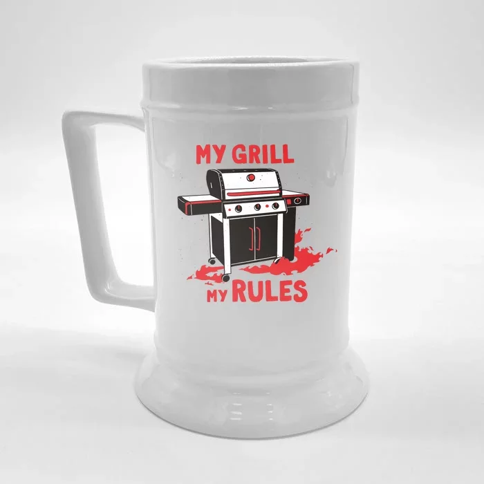 My Grill My Rules Front & Back Beer Stein