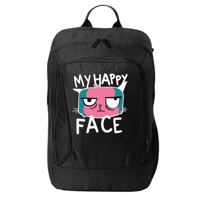 My Happy Cat Face Grumpy City Backpack