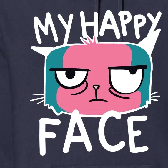 My Happy Cat Face Grumpy Premium Hoodie