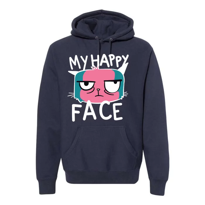 My Happy Cat Face Grumpy Premium Hoodie