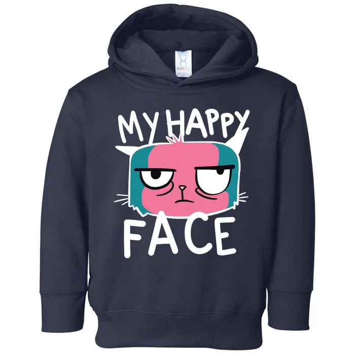 My Happy Cat Face Grumpy Toddler Hoodie