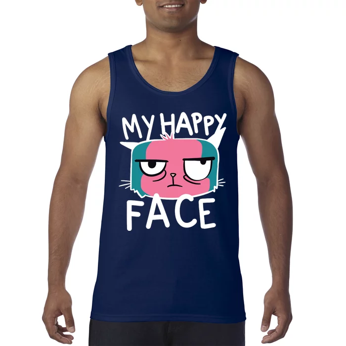 My Happy Cat Face Grumpy Tank Top