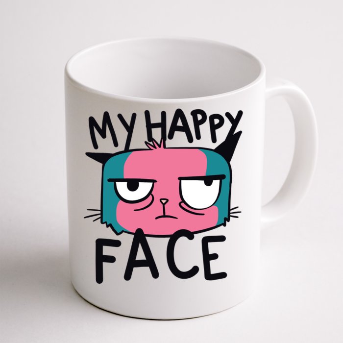 My Happy Cat Face Grumpy Front & Back Coffee Mug