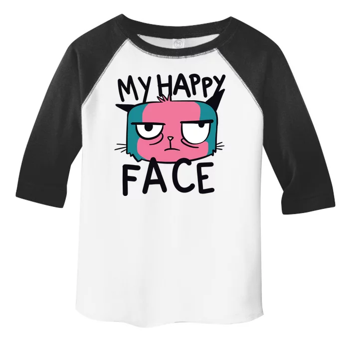 My Happy Cat Face Grumpy Toddler Fine Jersey T-Shirt