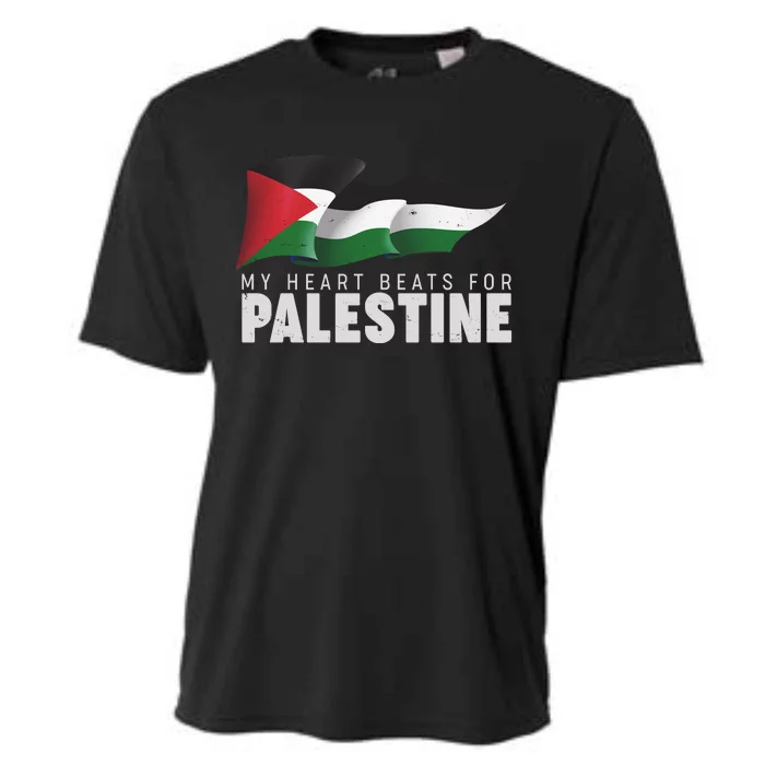 My Heart Beats For Palestine Cooling Performance Crew T-Shirt