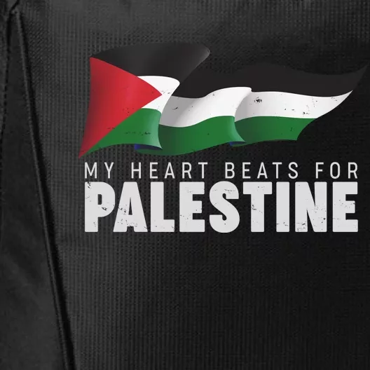 My Heart Beats For Palestine City Backpack