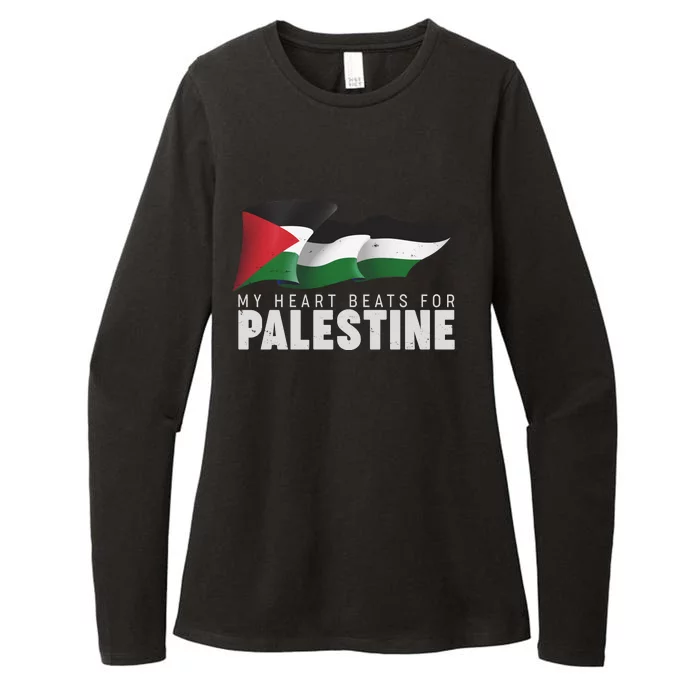 My Heart Beats For Palestine Womens CVC Long Sleeve Shirt