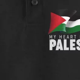 My Heart Beats For Palestine Dry Zone Grid Performance Polo