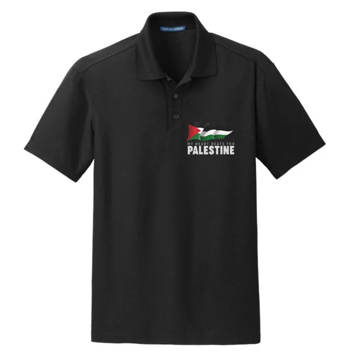 My Heart Beats For Palestine Dry Zone Grid Performance Polo