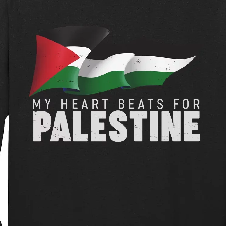 My Heart Beats For Palestine Tall Long Sleeve T-Shirt