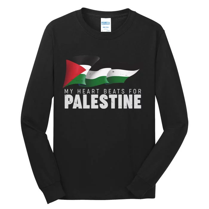 My Heart Beats For Palestine Tall Long Sleeve T-Shirt