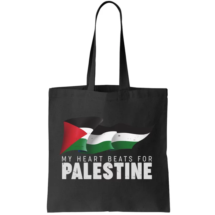 My Heart Beats For Palestine Tote Bag