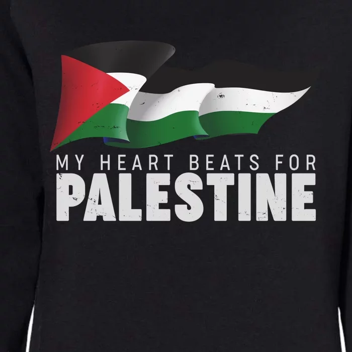 My Heart Beats For Palestine Womens California Wash Sweatshirt