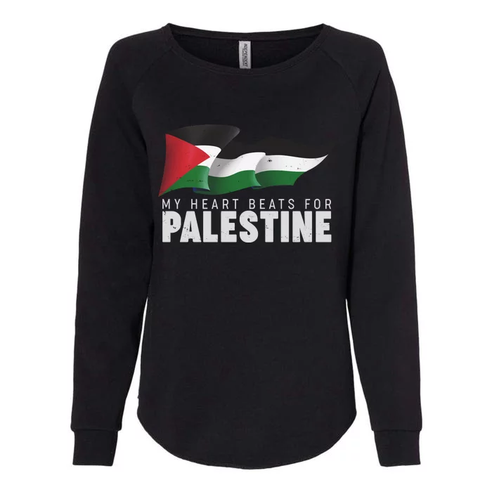 My Heart Beats For Palestine Womens California Wash Sweatshirt