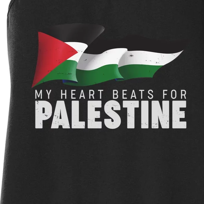 My Heart Beats For Palestine Women's Racerback Tank