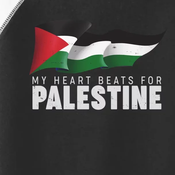 My Heart Beats For Palestine Toddler Fine Jersey T-Shirt