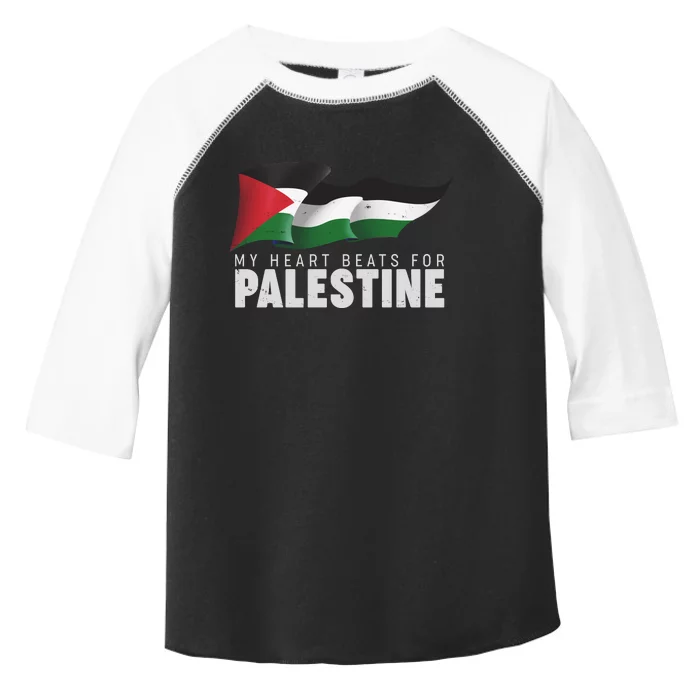 My Heart Beats For Palestine Toddler Fine Jersey T-Shirt