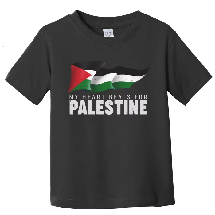 My Heart Beats For Palestine Toddler T-Shirt