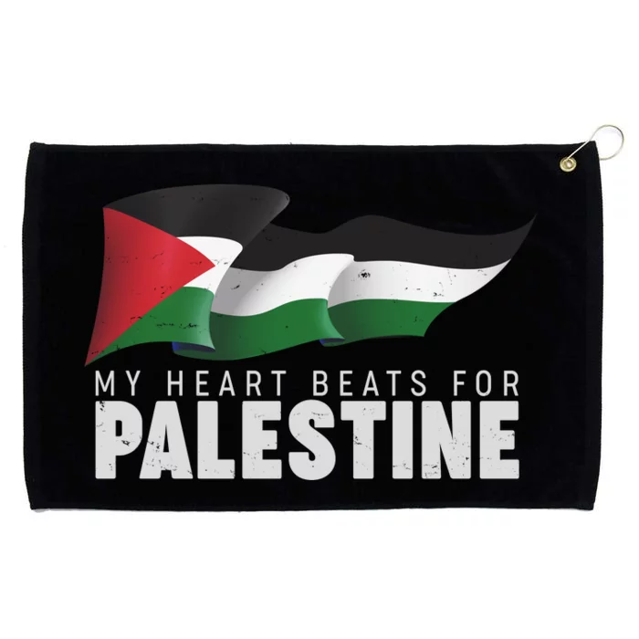 My Heart Beats For Palestine Grommeted Golf Towel