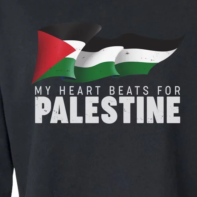 My Heart Beats For Palestine Cropped Pullover Crew