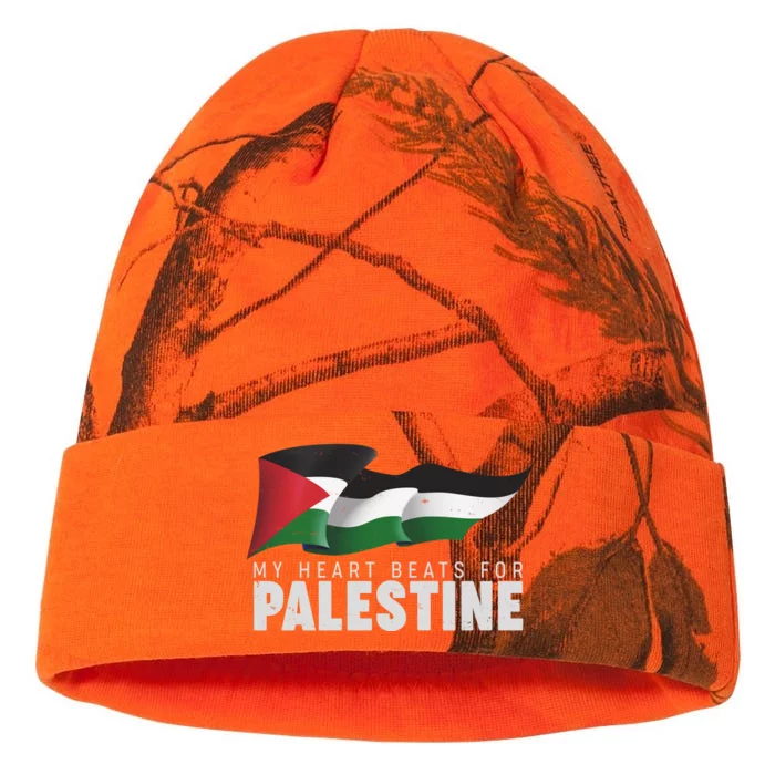 My Heart Beats For Palestine Kati - 12in Camo Beanie