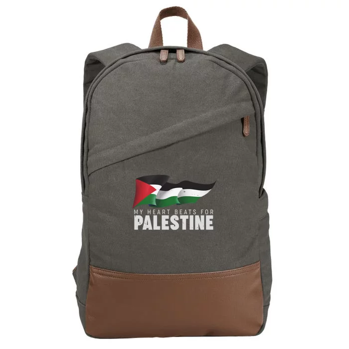 My Heart Beats For Palestine Cotton Canvas Backpack