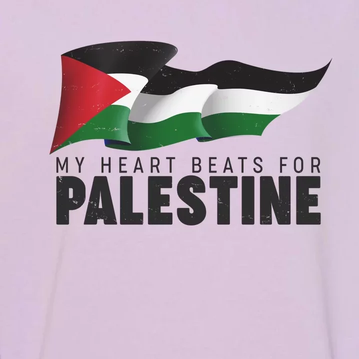 My Heart Beats For Palestine Garment-Dyed Sweatshirt