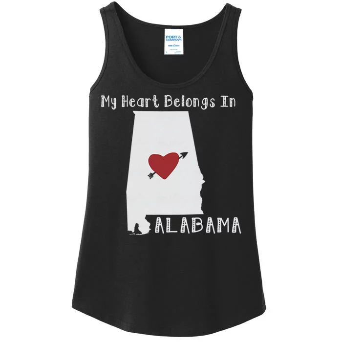 My Heart Belongs In Alabama Ladies Essential Tank