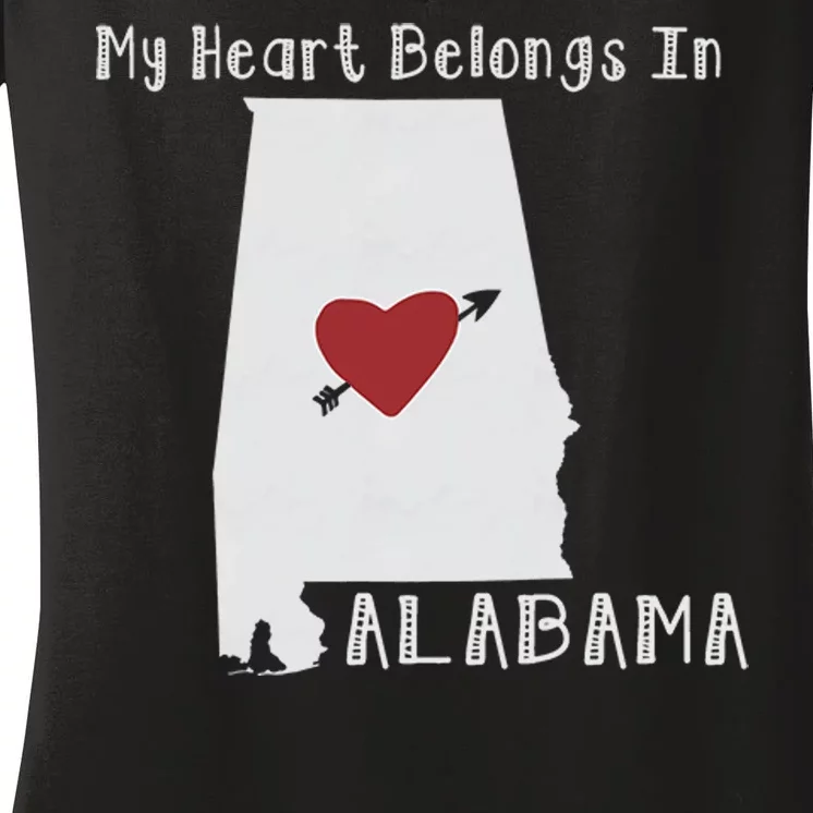 My Heart Belongs In Alabama Women's V-Neck T-Shirt