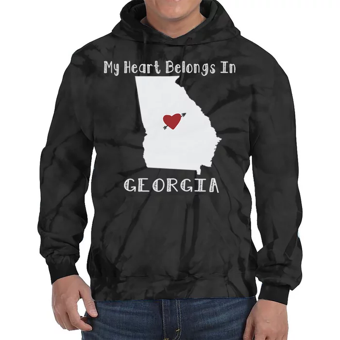 My Heart Belongs In Georgia Tie Dye Hoodie