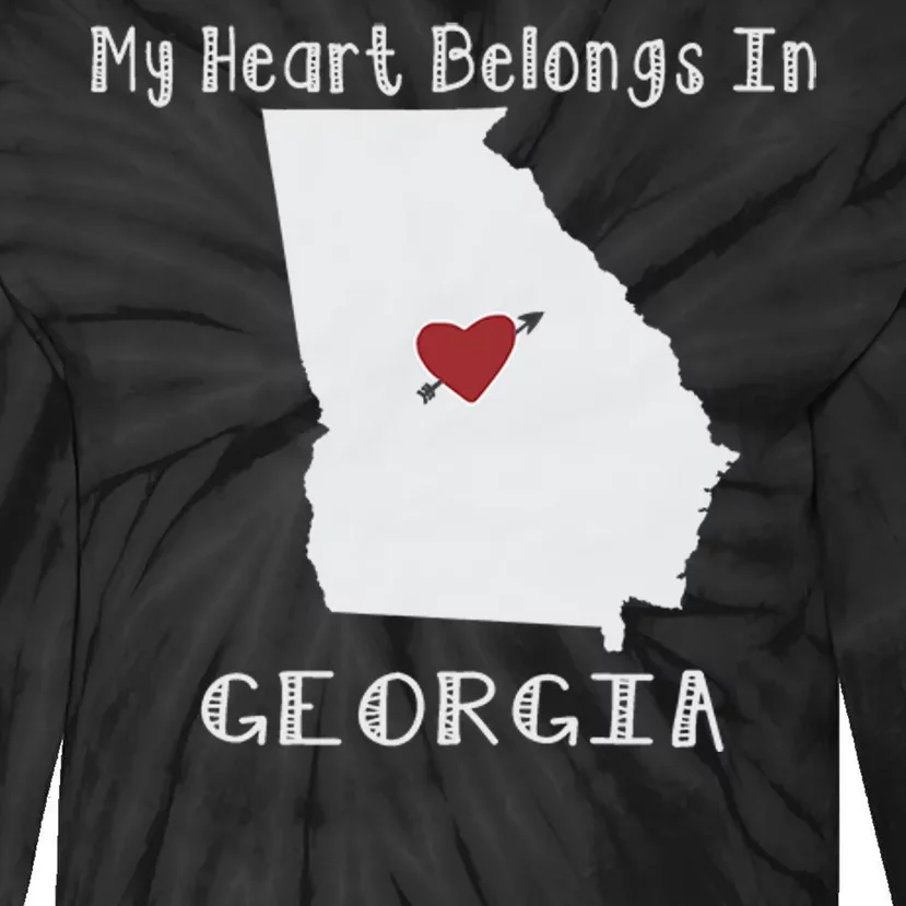 My Heart Belongs In Georgia Tie-Dye Long Sleeve Shirt