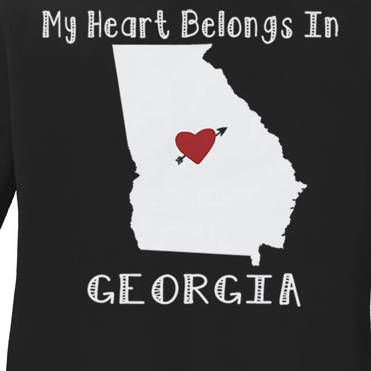 My Heart Belongs In Georgia Ladies Long Sleeve Shirt