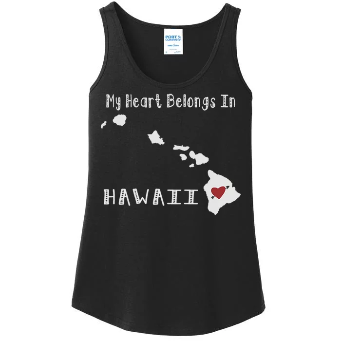 My Heart Belongs In Hawaii Ladies Essential Tank