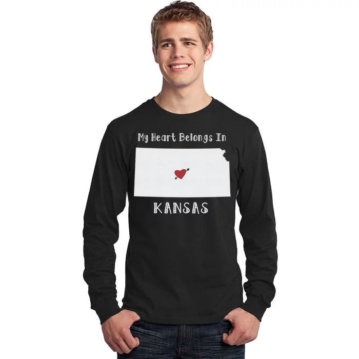 My Heart Belongs In Kansas Tall Long Sleeve T-Shirt