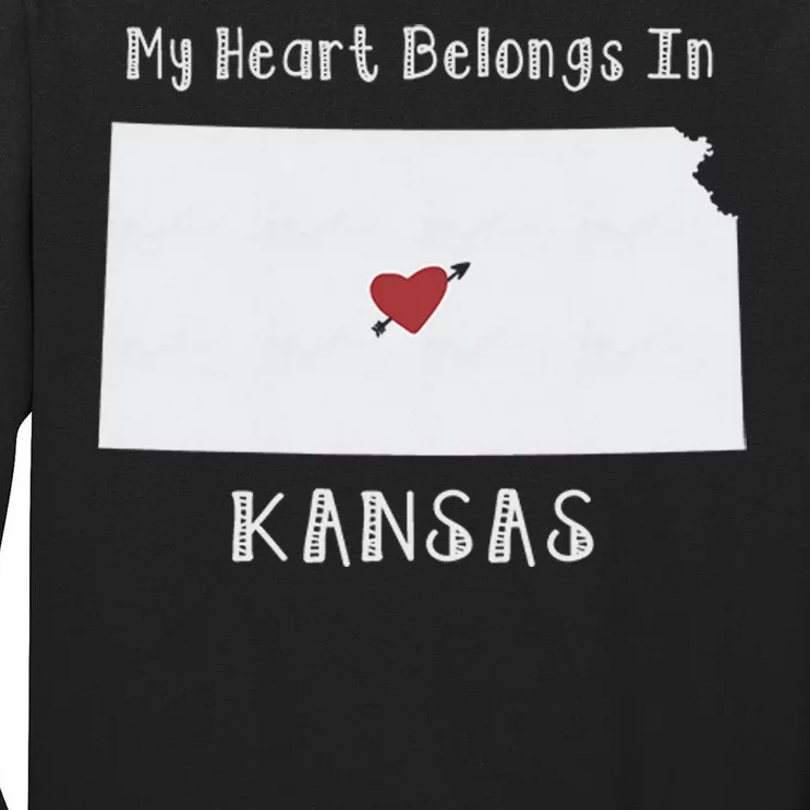 My Heart Belongs In Kansas Tall Long Sleeve T-Shirt