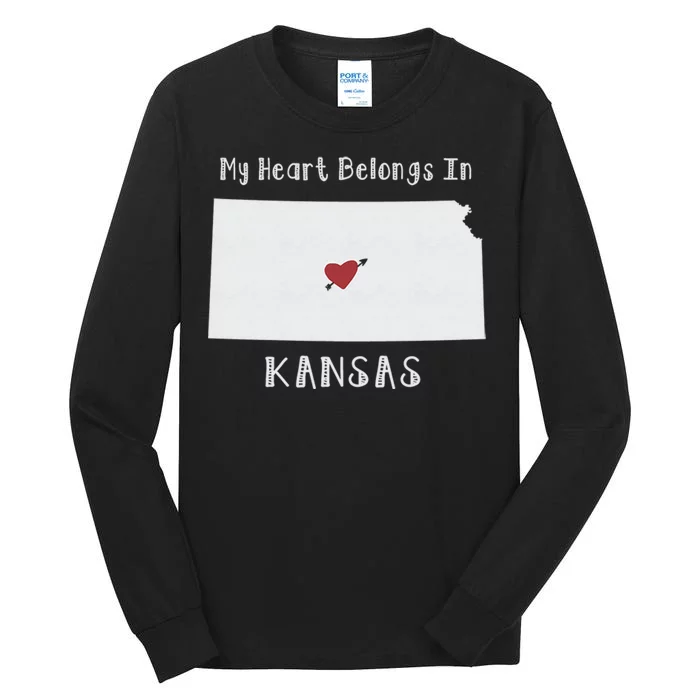 My Heart Belongs In Kansas Tall Long Sleeve T-Shirt