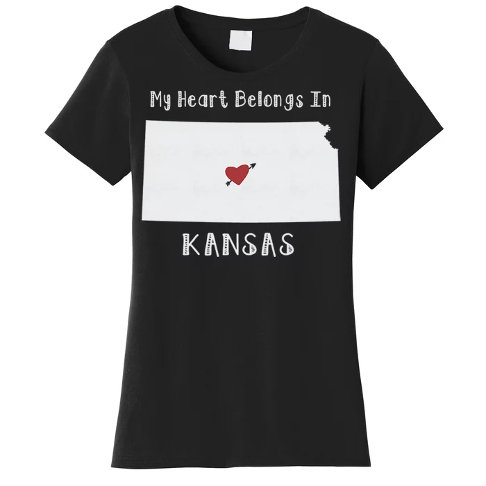 My Heart Belongs In Kansas Women's T-Shirt