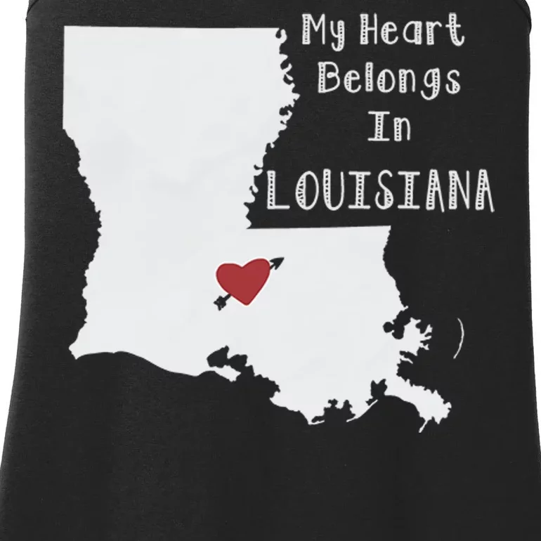 My Heart Belongs In Louisiana Ladies Essential Tank