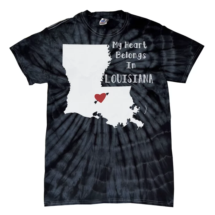 My Heart Belongs In Louisiana Tie-Dye T-Shirt