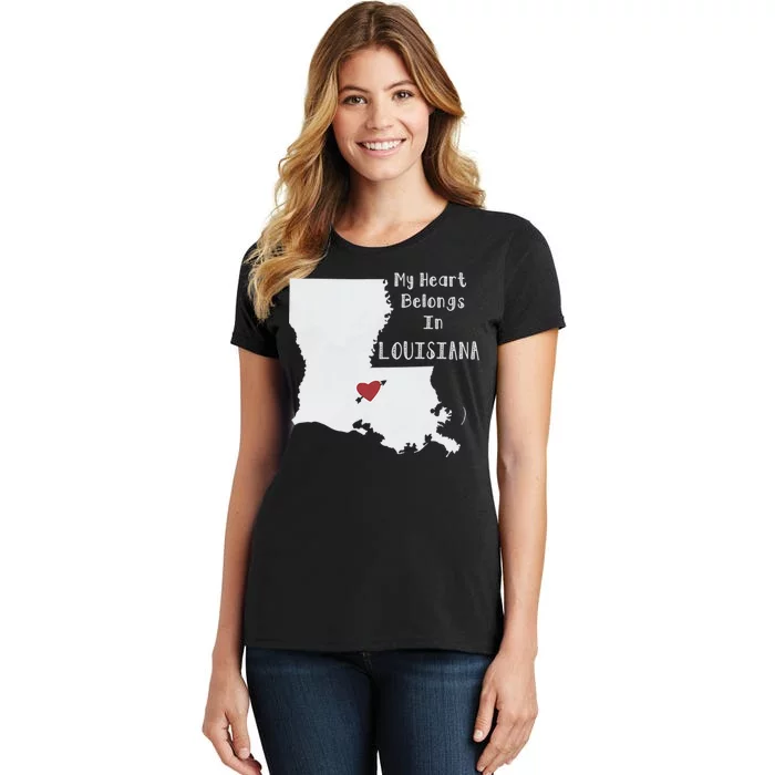 My Heart Belongs In Louisiana Women's T-Shirt