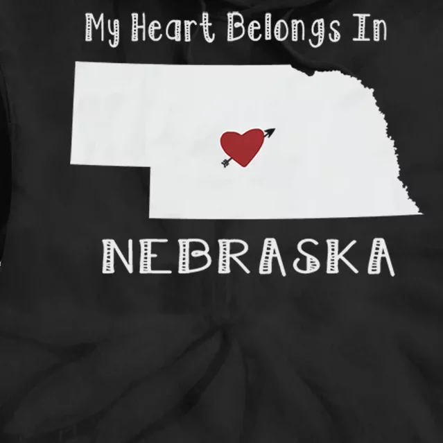 My Heart Belongs In Nebraska Tie Dye Hoodie