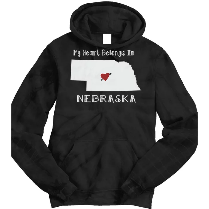 My Heart Belongs In Nebraska Tie Dye Hoodie