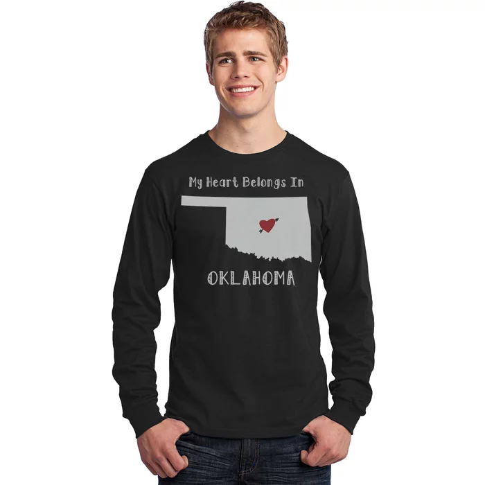 My Heart Belongs In Oklahoma Long Sleeve Shirt