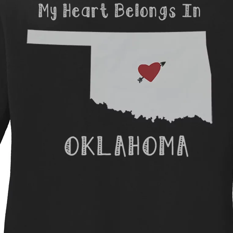 My Heart Belongs In Oklahoma Ladies Long Sleeve Shirt