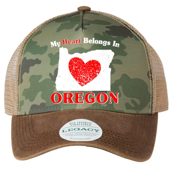 My Heart Belongs In Oregon Legacy Tie Dye Trucker Hat