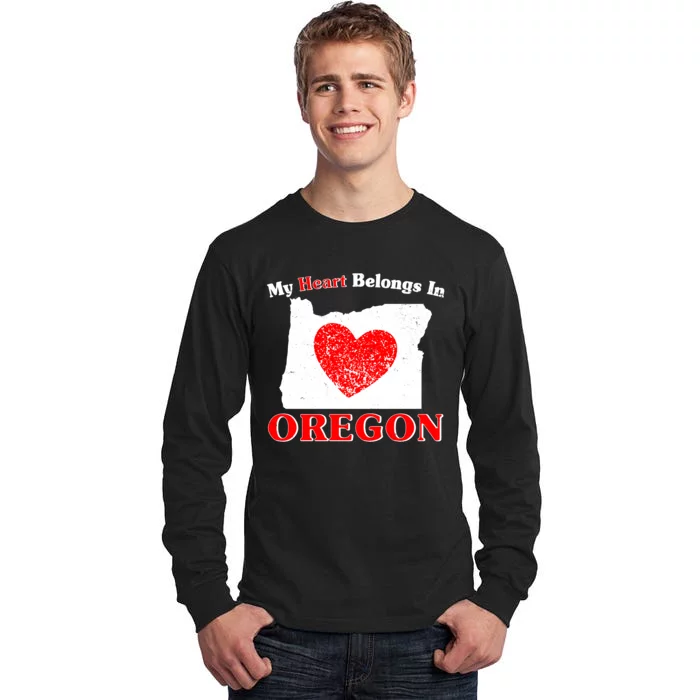 My Heart Belongs In Oregon Tall Long Sleeve T-Shirt